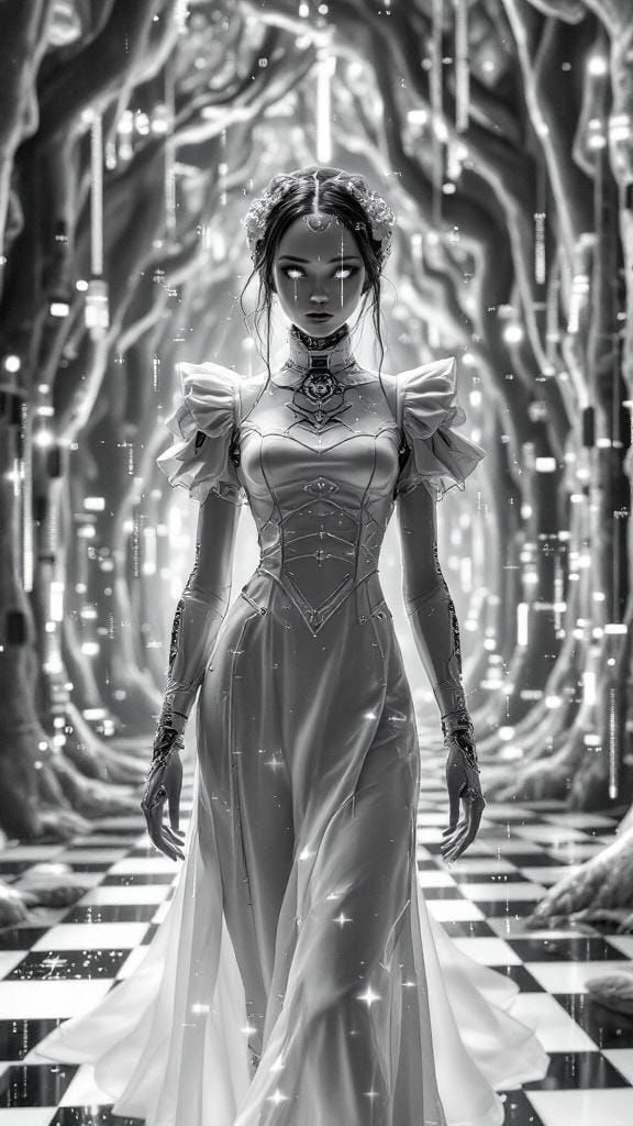 AI Avatar Alice in Cyber-Surrealist Style