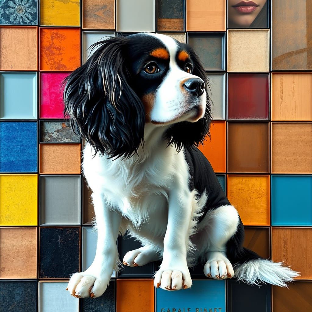 Cavalier King Charles Spaniel as Modern Art Installation