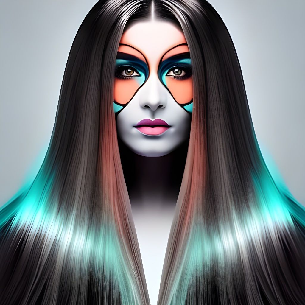 Yin Yang Surrealism: Beautiful Woman with Symmetrical Makeup