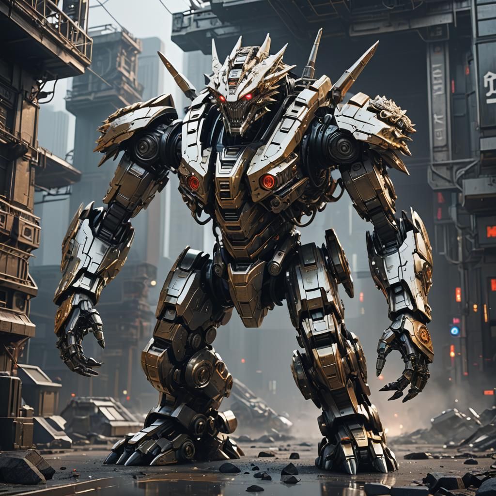 Futuristic Sci-Fi Kaiju with Intricate Mech Details