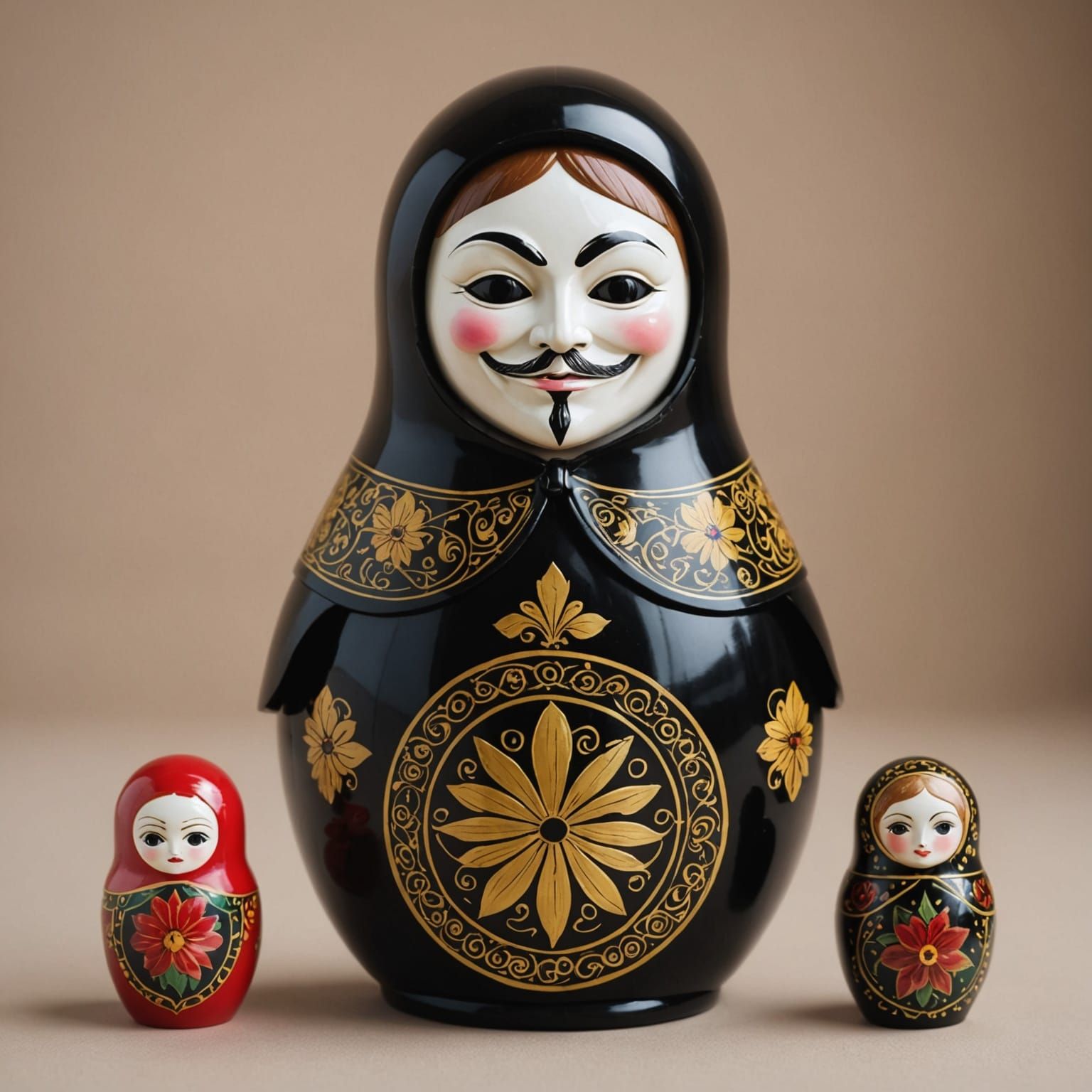 V for Vendetta Russian Doll in Folkloric Style