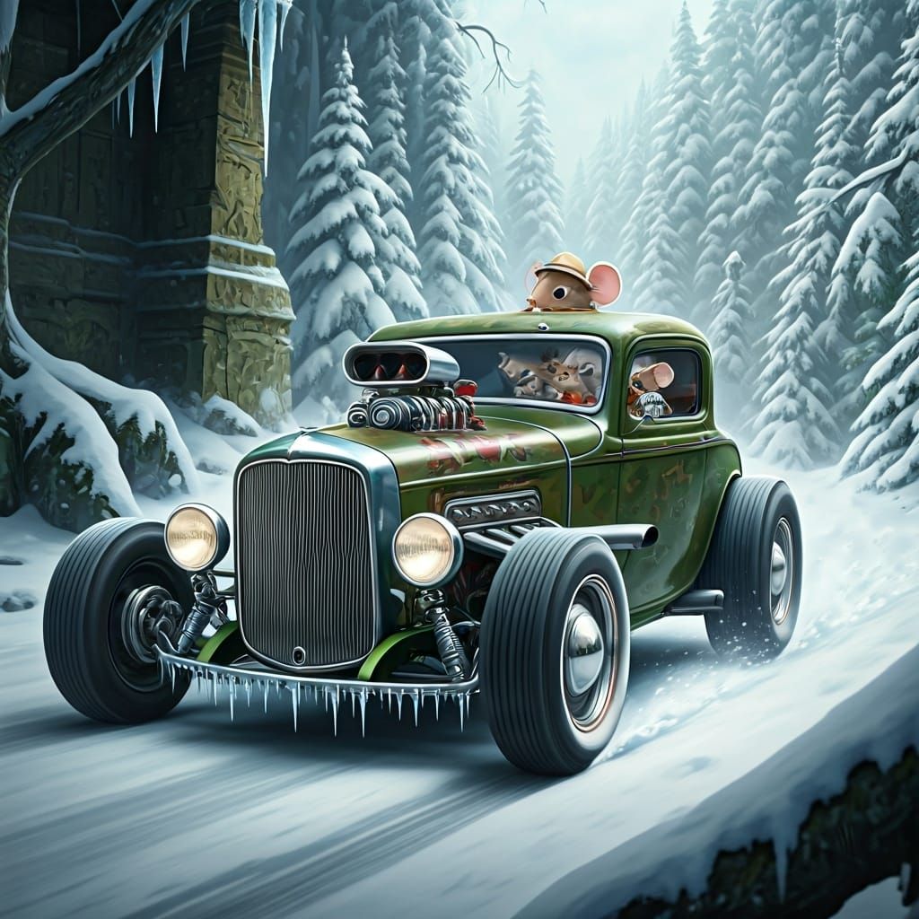 Hot Rod Adventure in Snowy Jungle