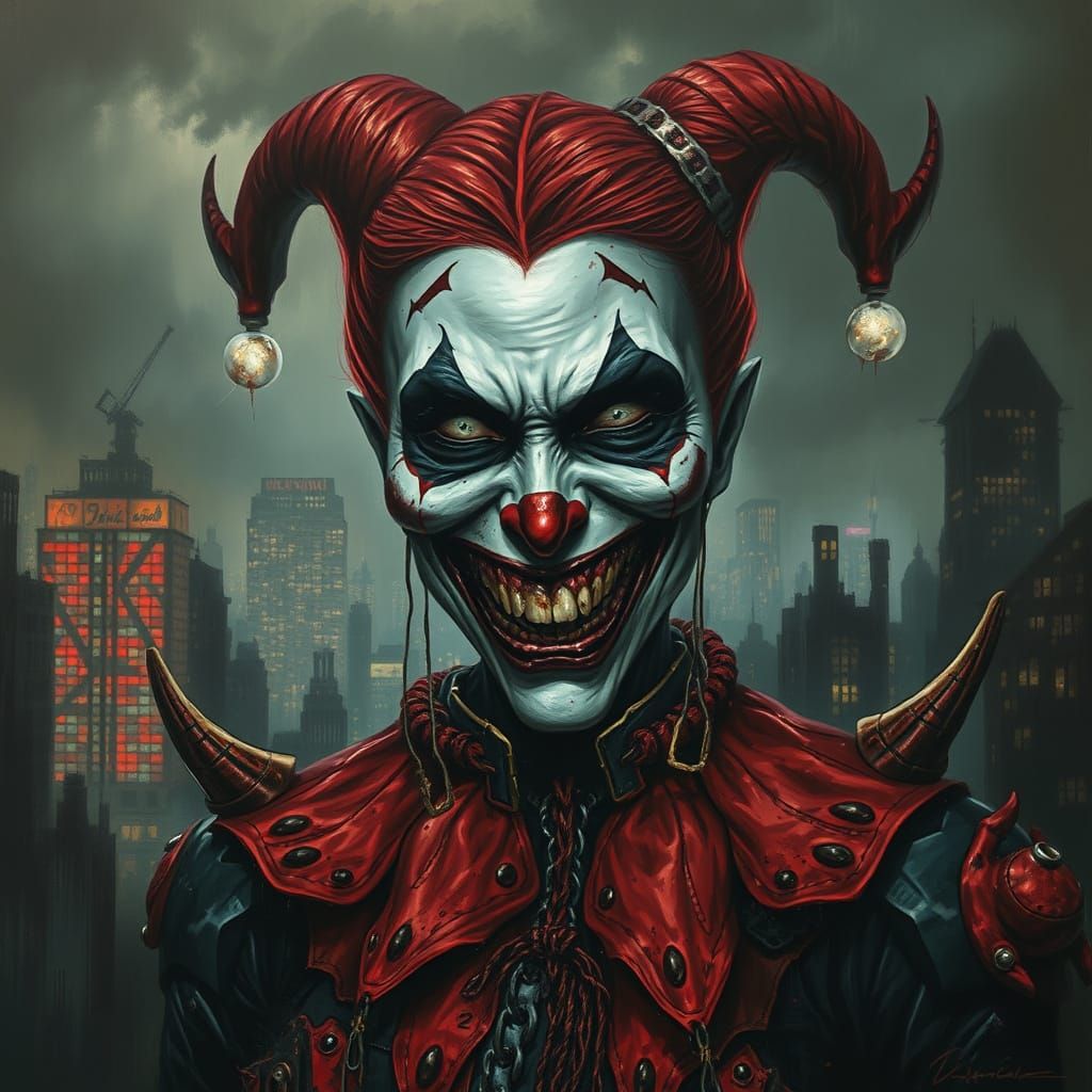 Grotesque Harley Quinn: A Gothic Impressionist Masterpiece