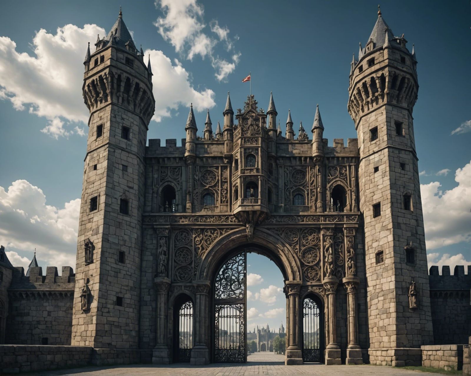 Colossal Castle Gates: Awe-Inspiring Military Design