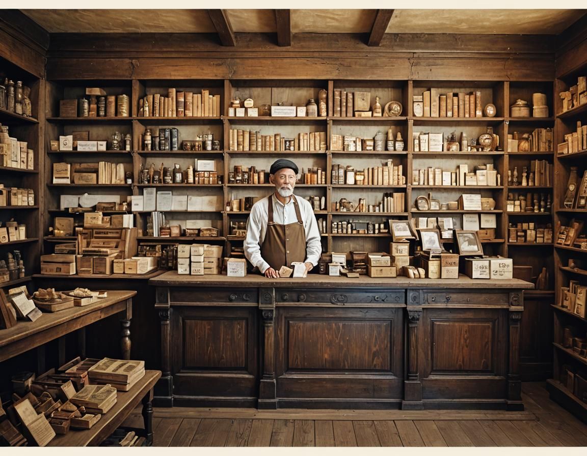 Renaissance Store Clerk in Da Vinci Style