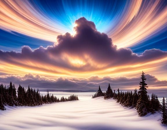 Cloud Dragon Soaring Through Foxfire Skies