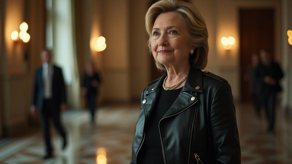 Confident Leader in Black Leather Jacket