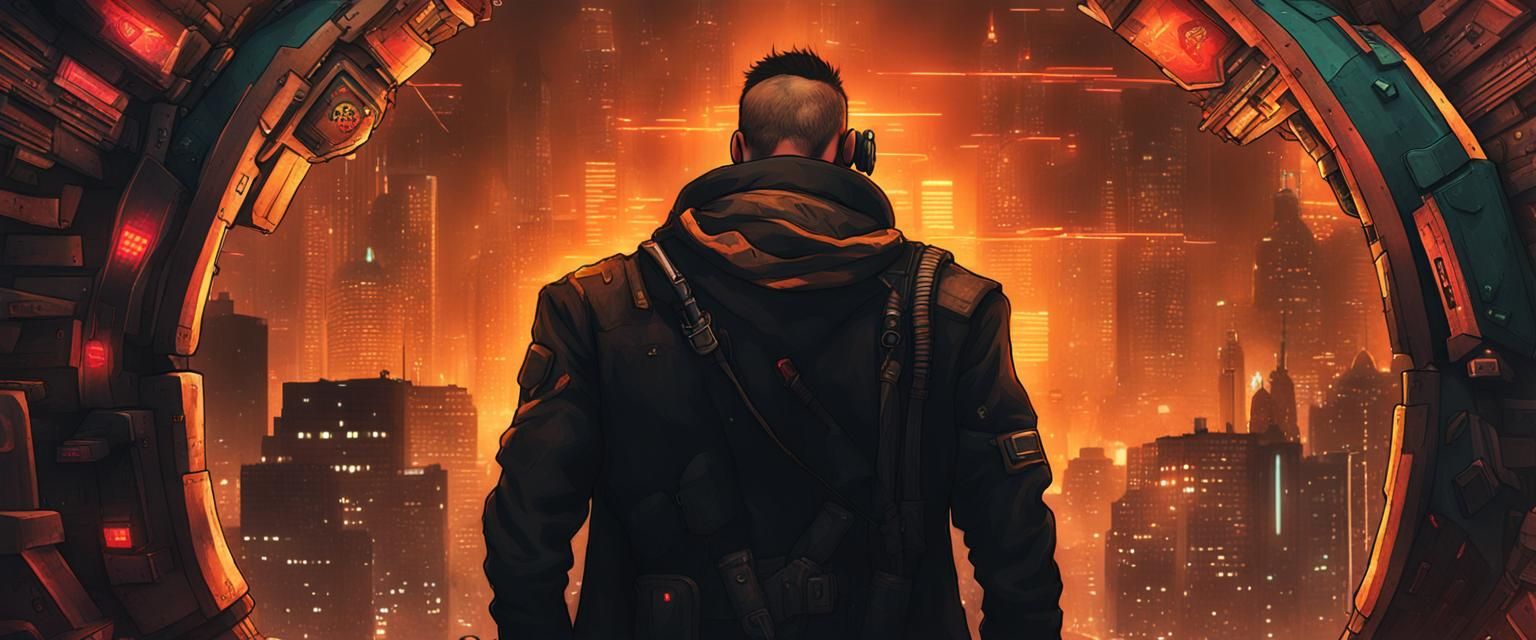 Cyberpunk Cityscape in Neon Glow