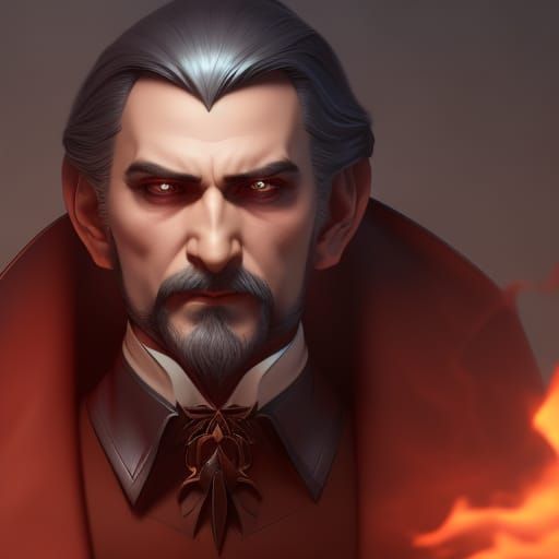 Detailed Portrait of Dracula in Trending Art Style