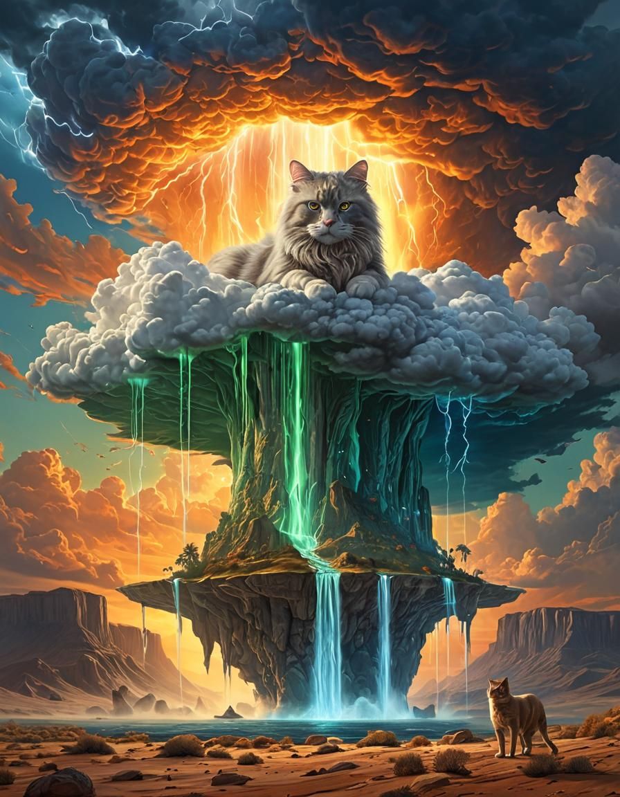 Majestic Feline God on Floating Isle