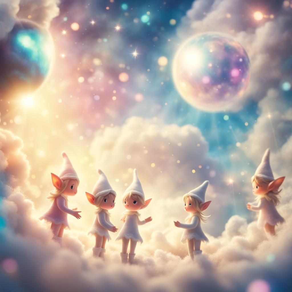 Elves Party in a Divine Space Dimension