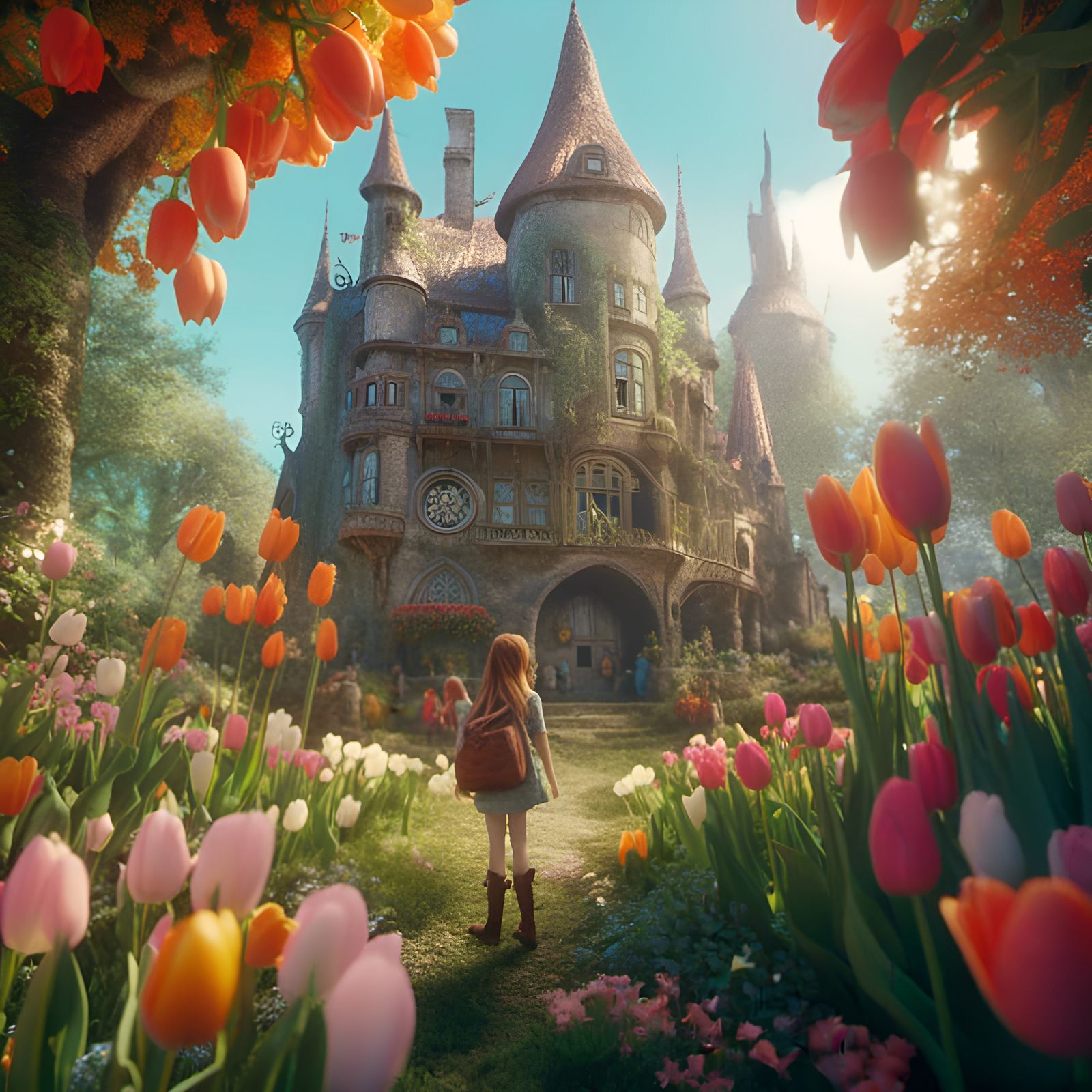 Fairies and Tulips of Holland in 3D Style