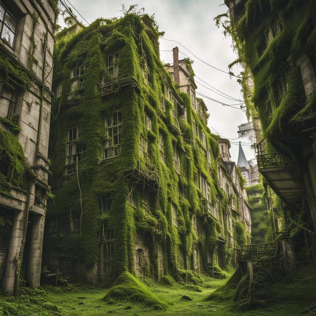 Lush Greenery Overtakes Urban Landscape