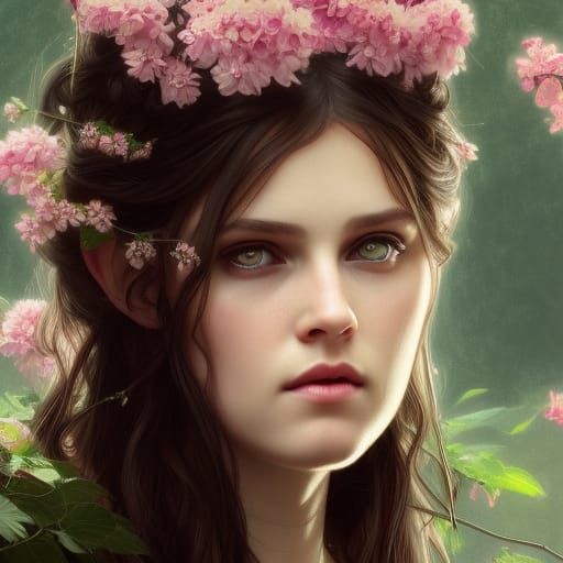 Elvish Princess Bride Portrait in Hyperdetailed Style