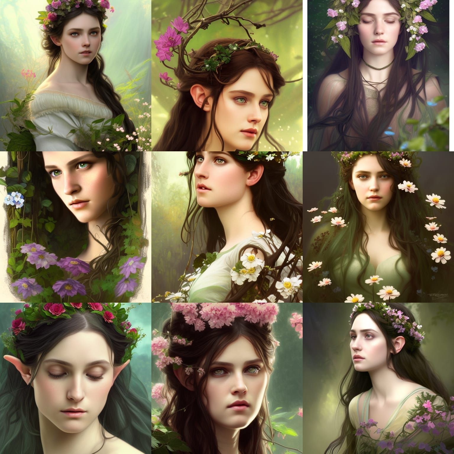 Elvish Princess Bride Portrait in Digital Art Style