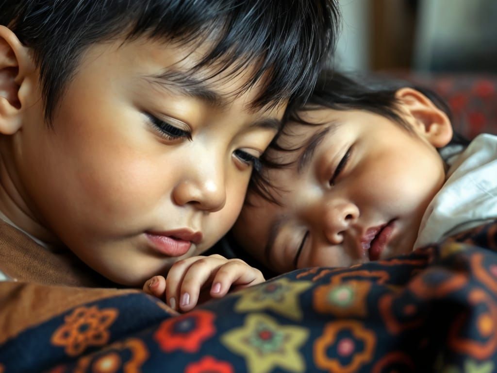 Hyperrealistic Portrait of Brotherly Love in Soft Light