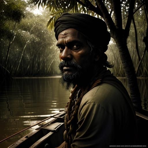 Bengali Man in Mangrove Forest Portrait