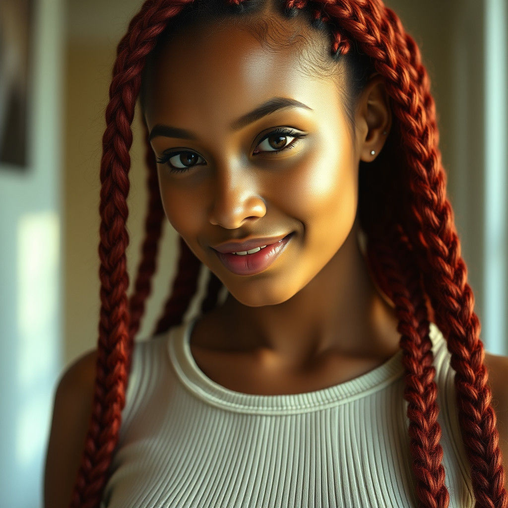 Cinematic Portrait of a Woman with Red Braids