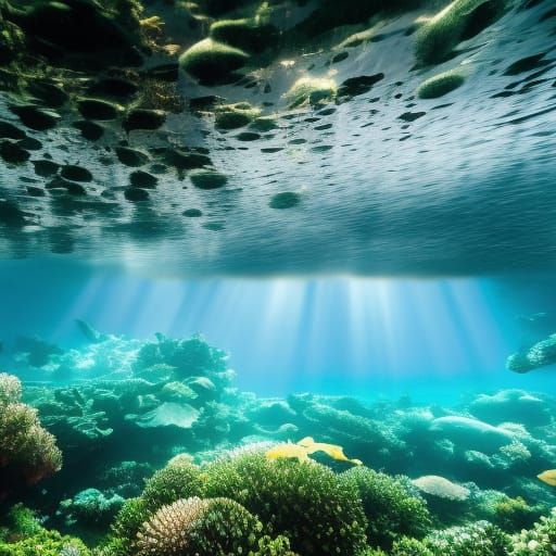 Underwater Scene in Digital Matte Painting Style