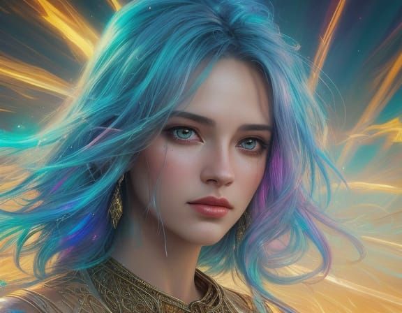 Radiant Figure Bathed in Golden God Rays