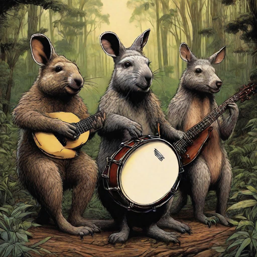 Wandering wallabies steamdriven bush band