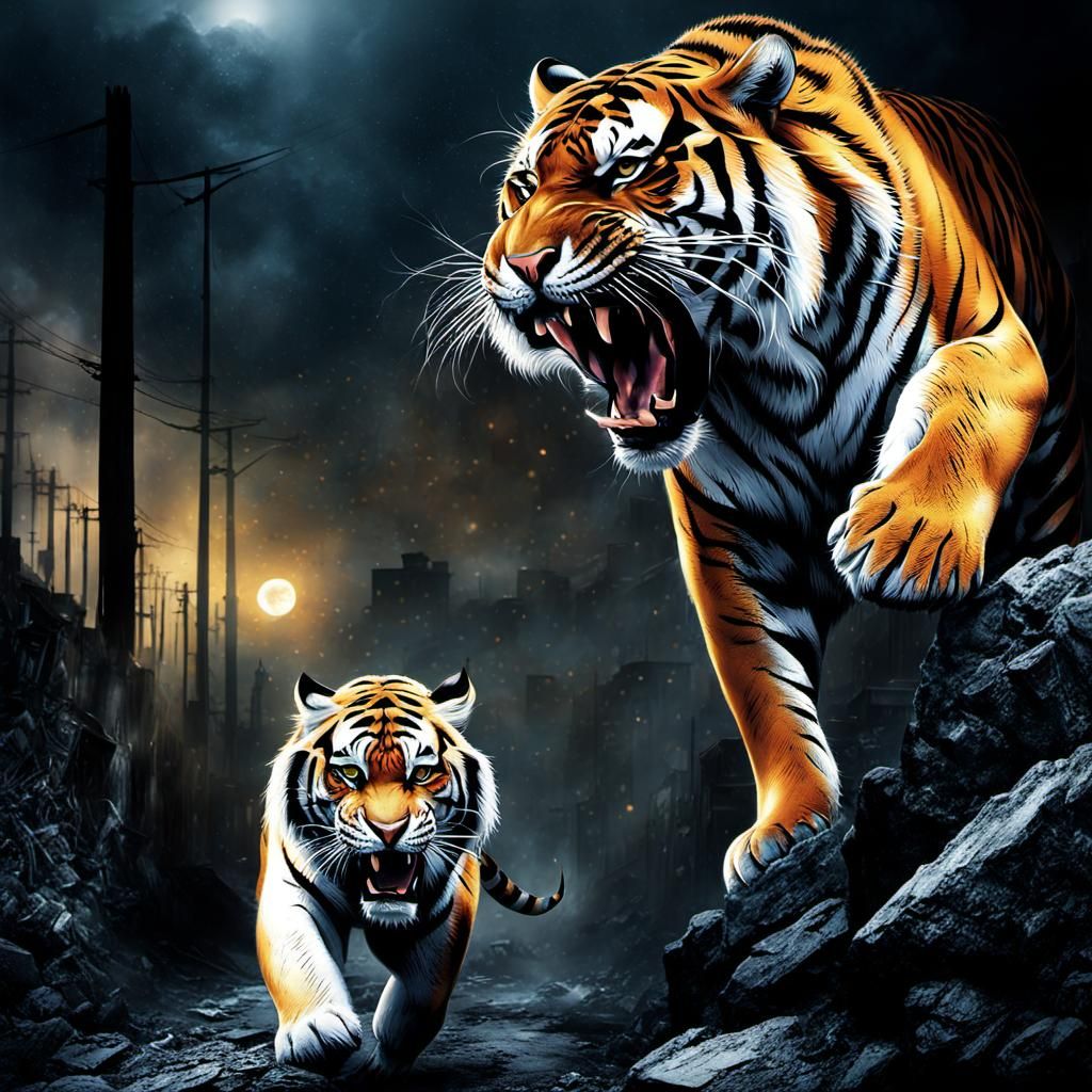 Intense Tiger Eye Symbolizing Strength and Focus