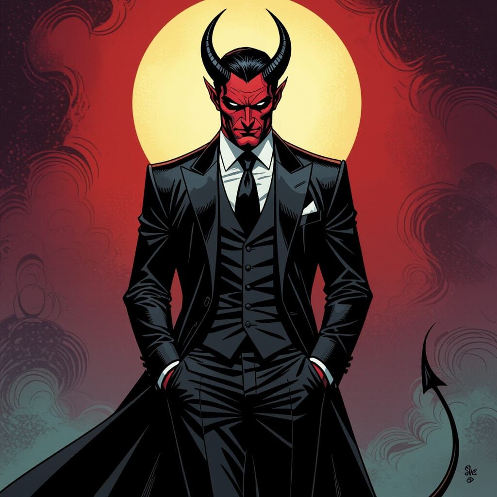 Devil in Black Attire, Comic Book Art Style