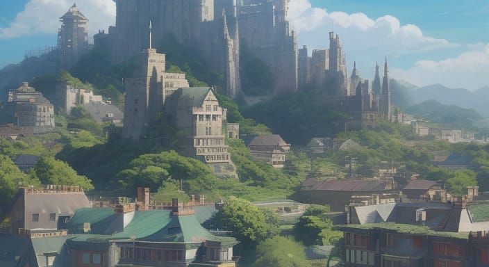 Anime Key Visual in Studio Ghibli Style