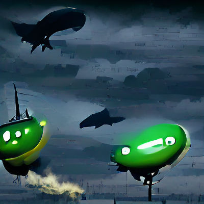 Darkness and Death as Green Blimps