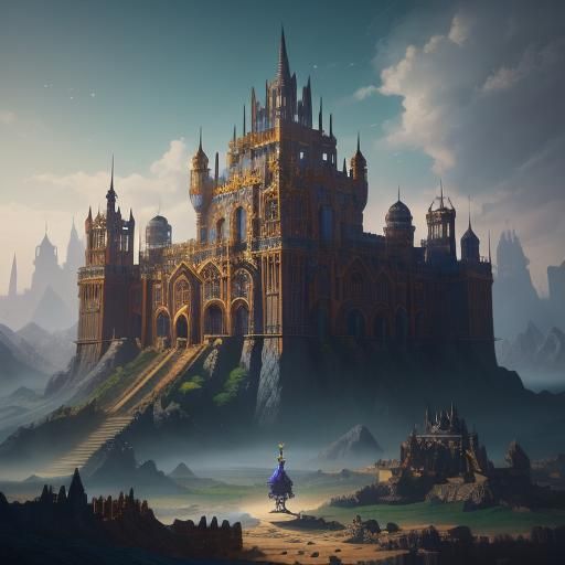 Queen in Palace: Detailed Matte Painting