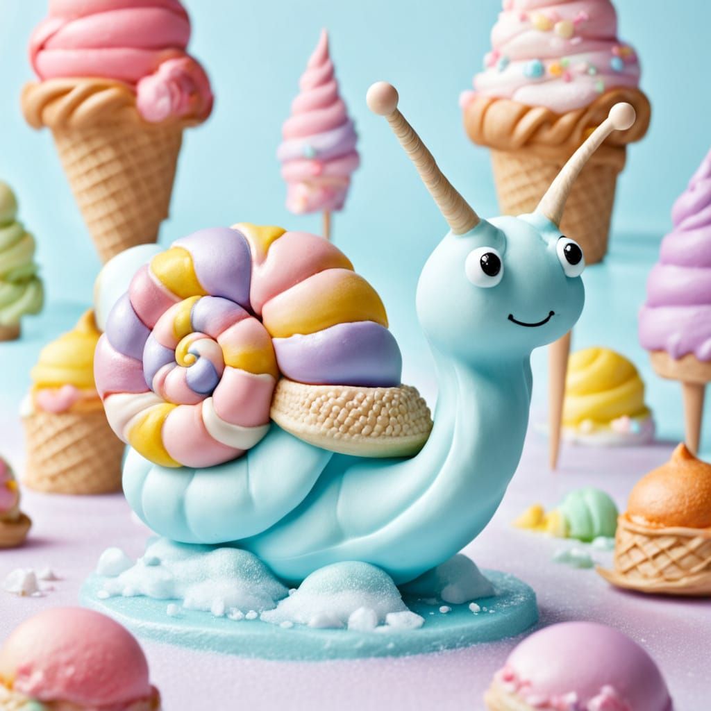 Pastel Ice Cream Snail: A Sweet Treat