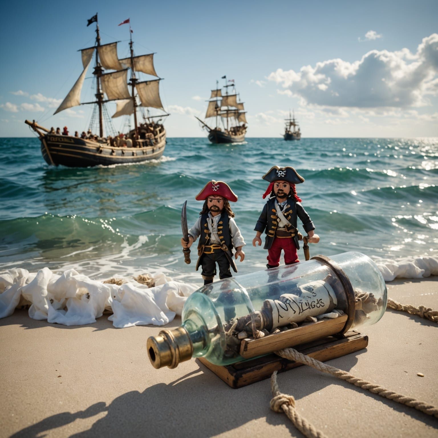 Pirate Children Find Message in a Bottle