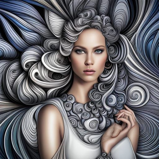 Abstract Vector Goddess in 3D Shading