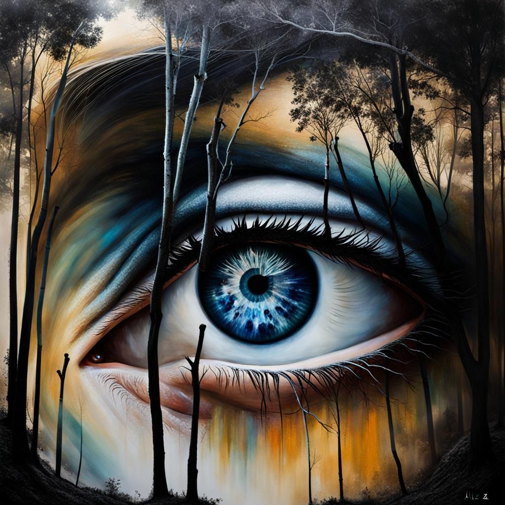 Evocative Double Exposure Art: Hope and Sorrow