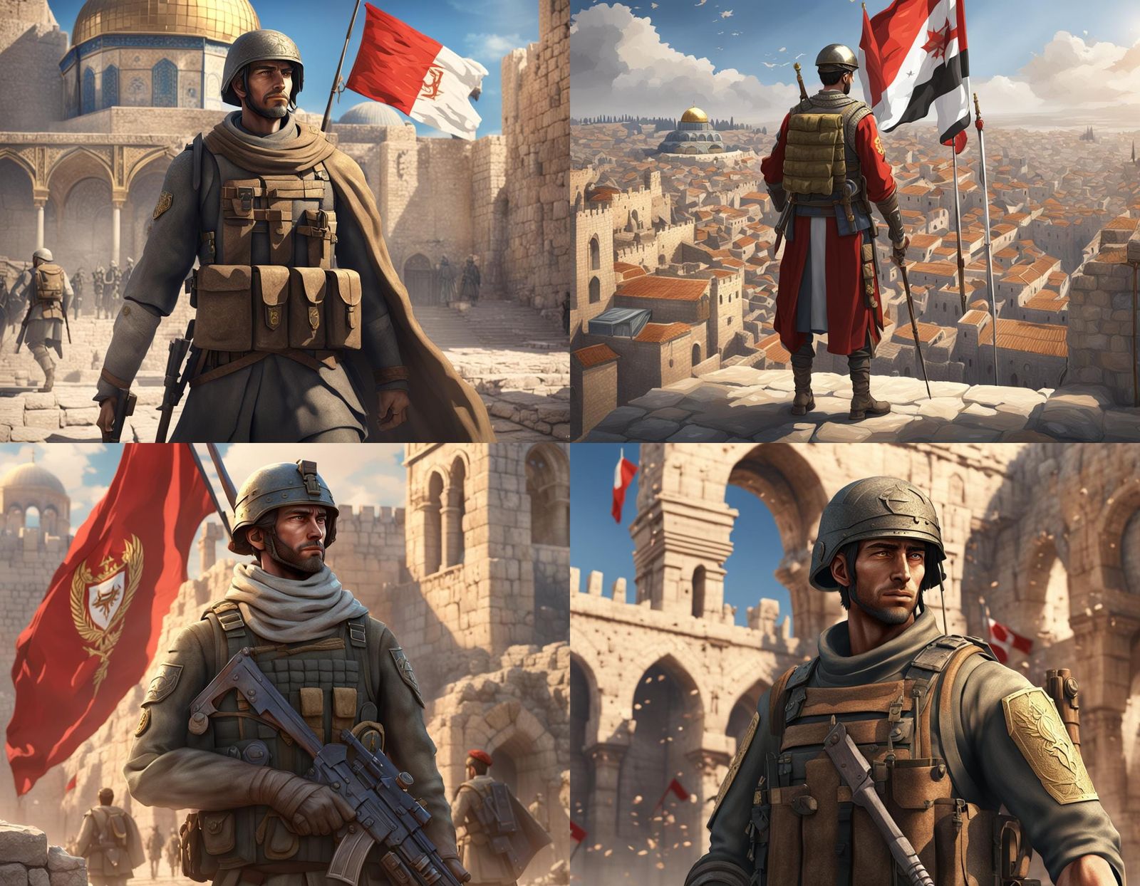 Victorious Palestinian Soldier: 3D Anime Art