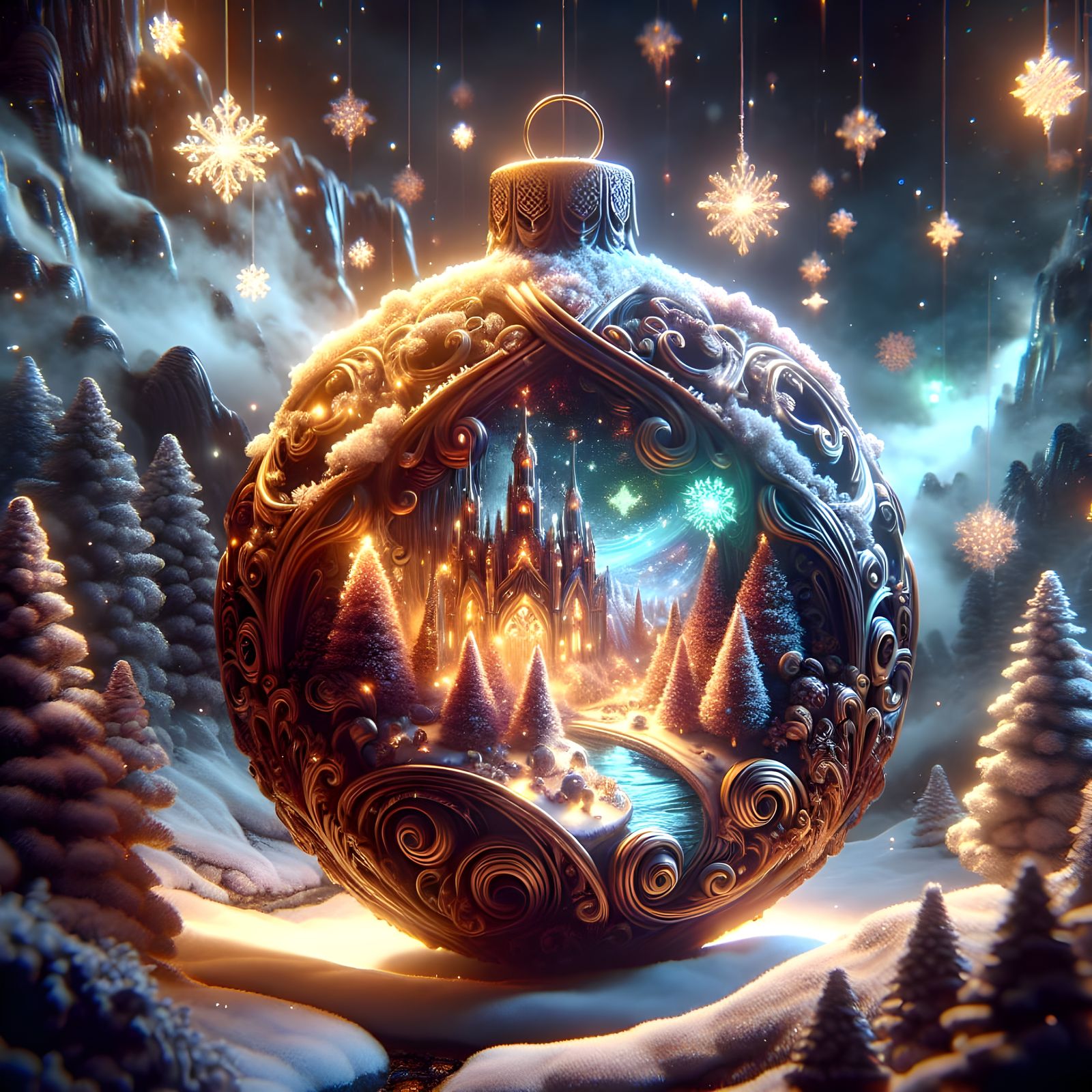 Magical Christmas Orb Winter Wonderland