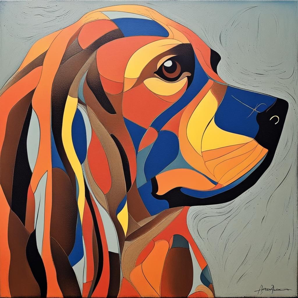 Abstract Art with Complementary Colors and Fine Details