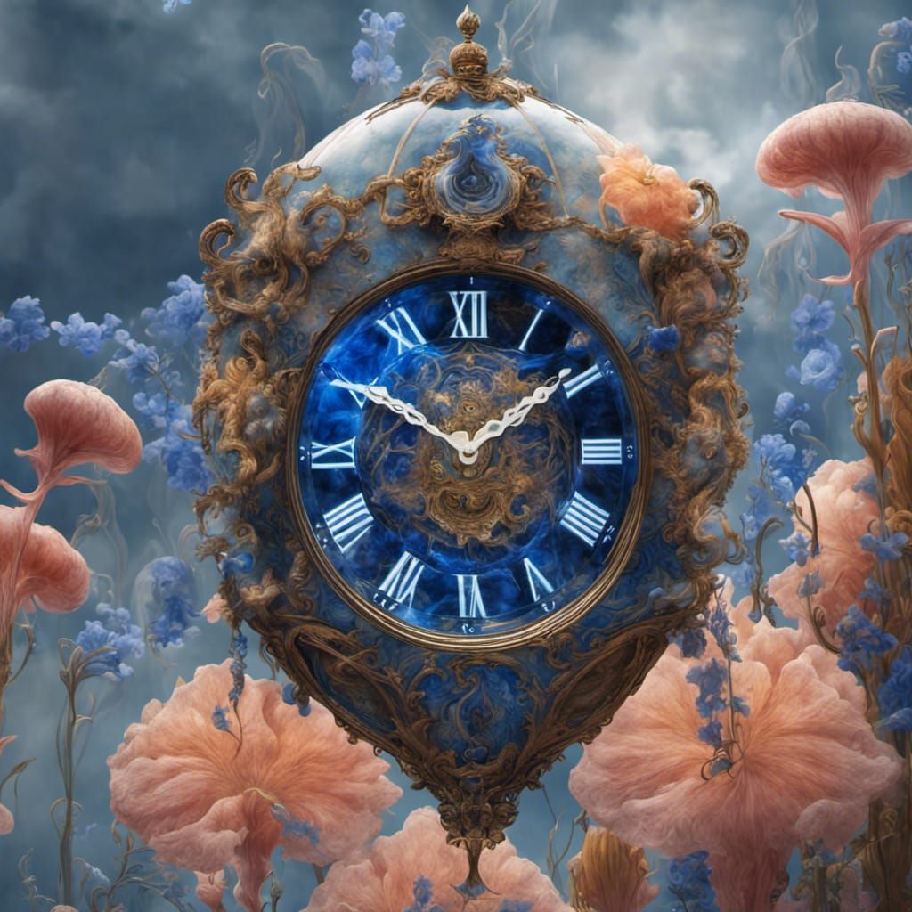 Intricate Glass Clock with Jellyfish Helmet