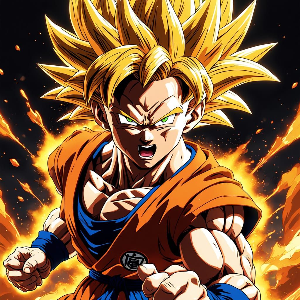 Epic Anime Portrait of Gogeta in Blazing Aura