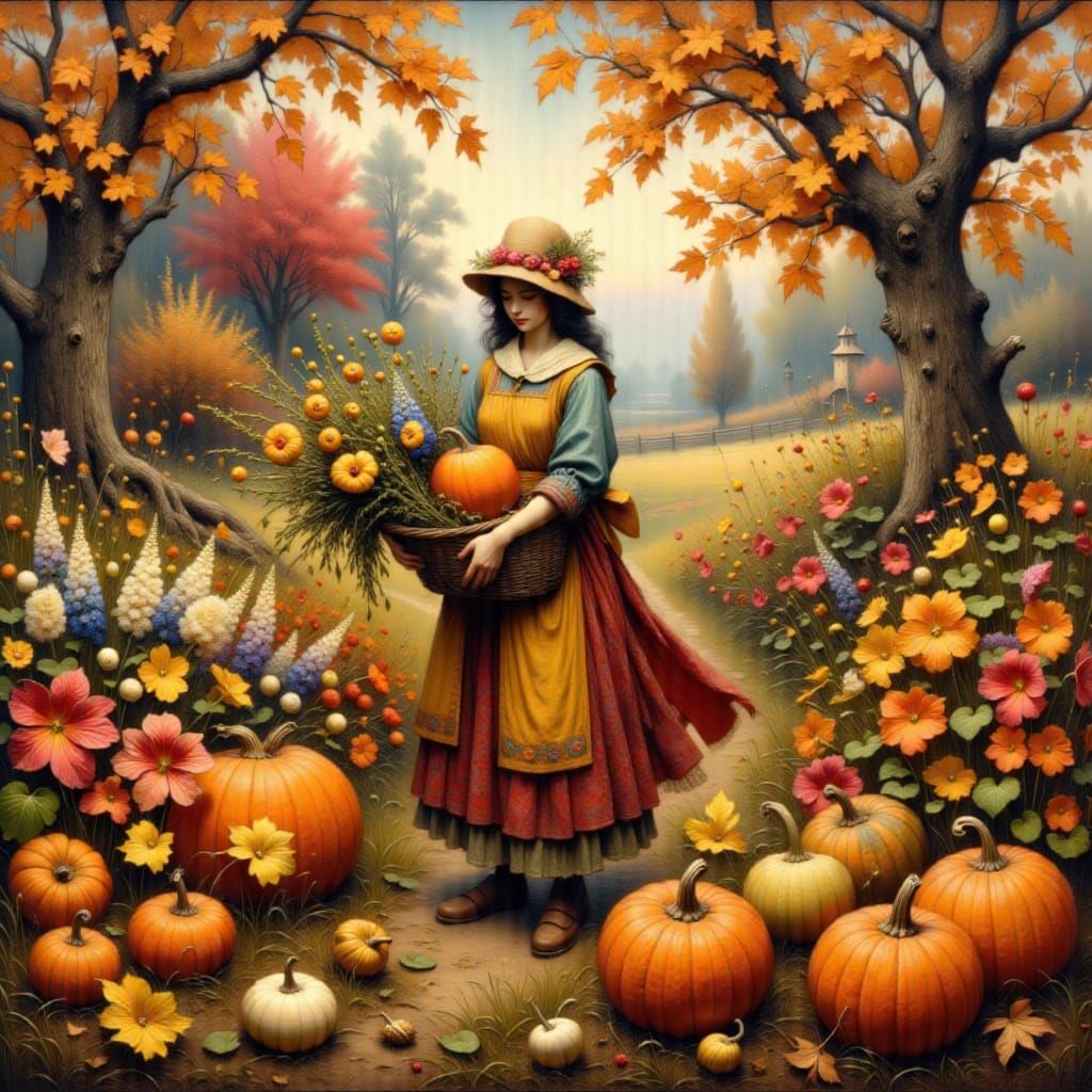Vibrant Autumn Harvest Scene
