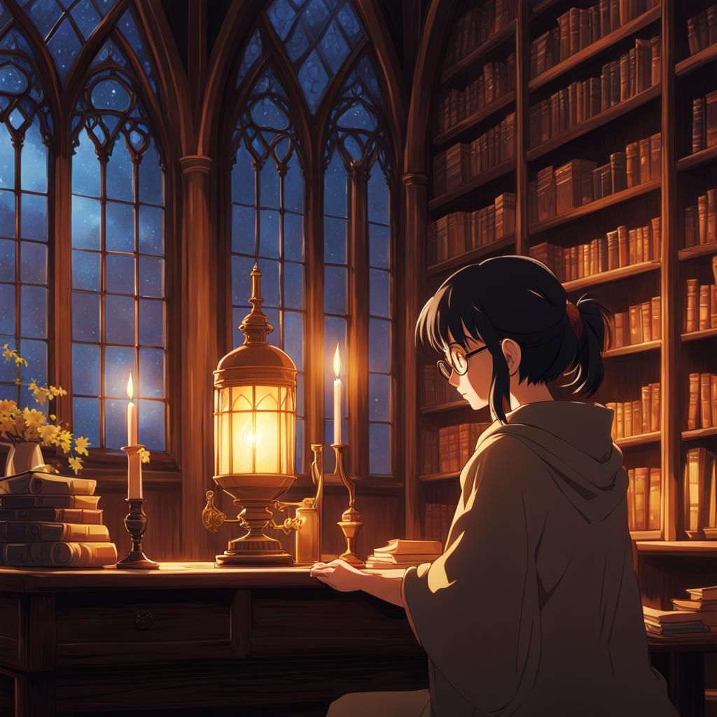 Harry Potter Girl in Studio Ghibli Anime Style