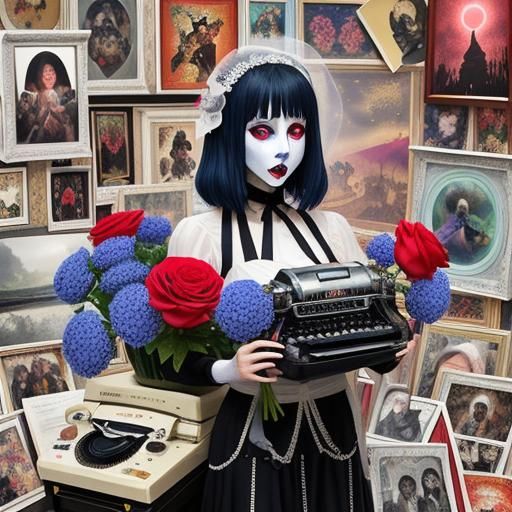 Ethereal Dreamcore Collage of Melancholia and Absinthe