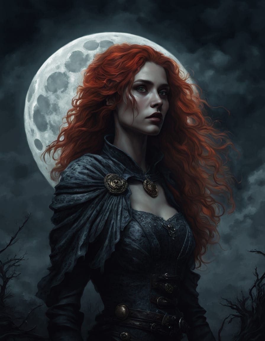 Glowing Moonlit Fantasy Portrait in Dark Fantasy Realism