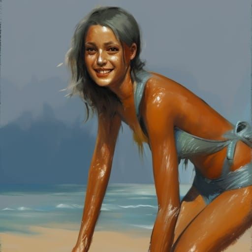 Hyperrealistic Werewolf Embrace as Expressionist Painting