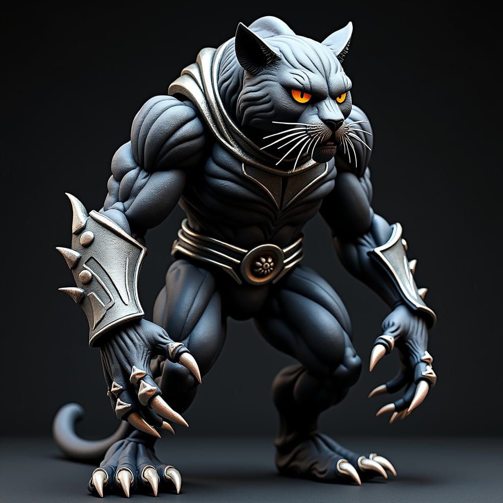 Thundercats Style Humanoid Panther Action Figure