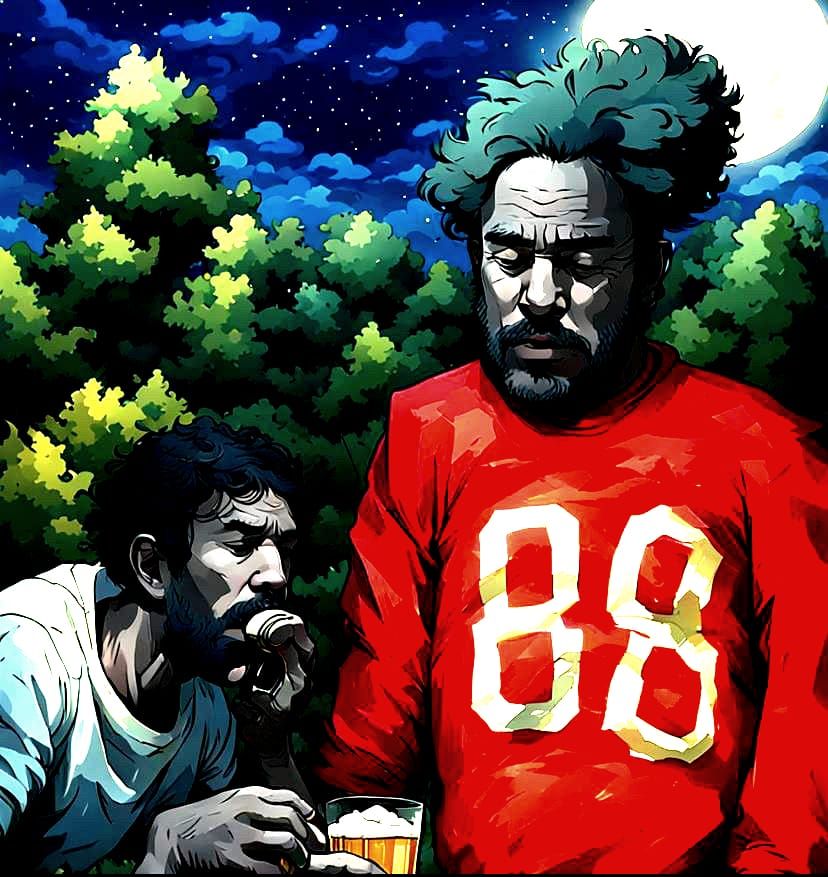 Midnight Park Scene: Beer and Regret