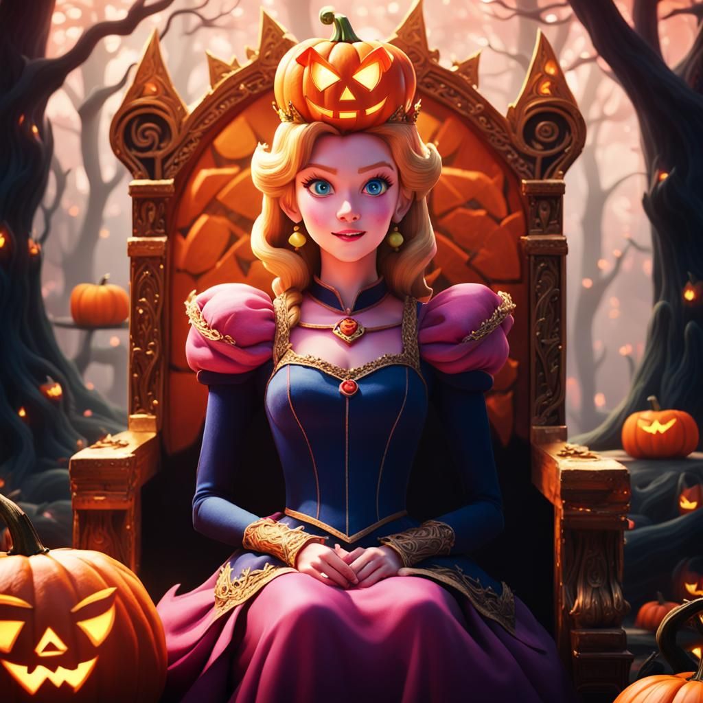 Princess Peach as Jack o'Lantern Queen
