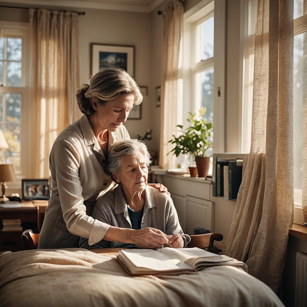 Caring Woman in Home Office: Professional Photography