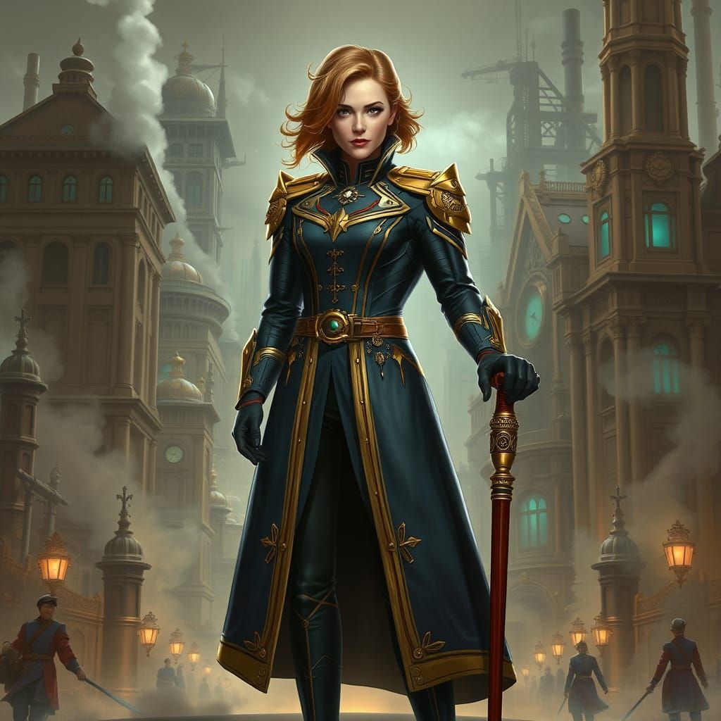 Captain Marvel as Steampunk Admiral in Metropolis