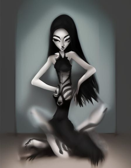 Siamese Cat and Sleeping Woman in Graffiti Art